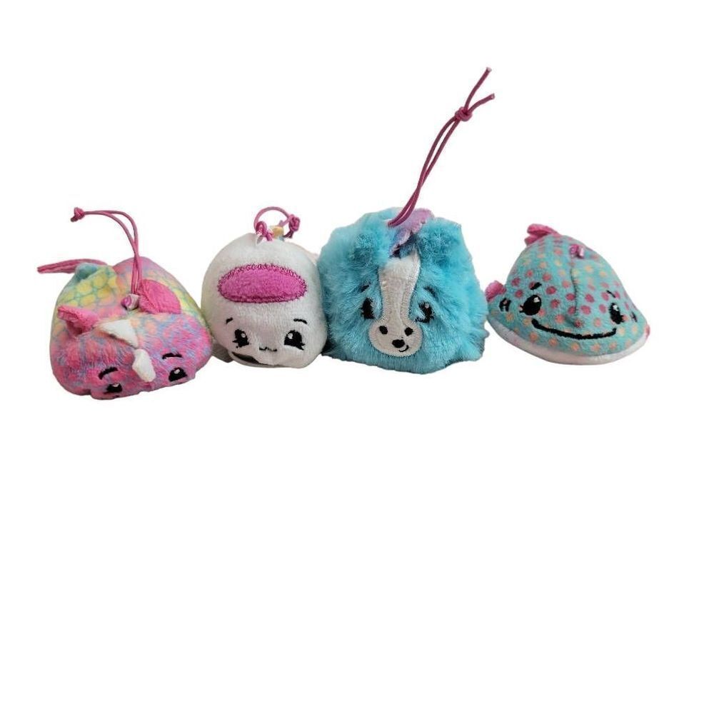 Lot Of 4 Pikmi Pops Surprise Mini Plush By Moose. Pony, rhino, shark